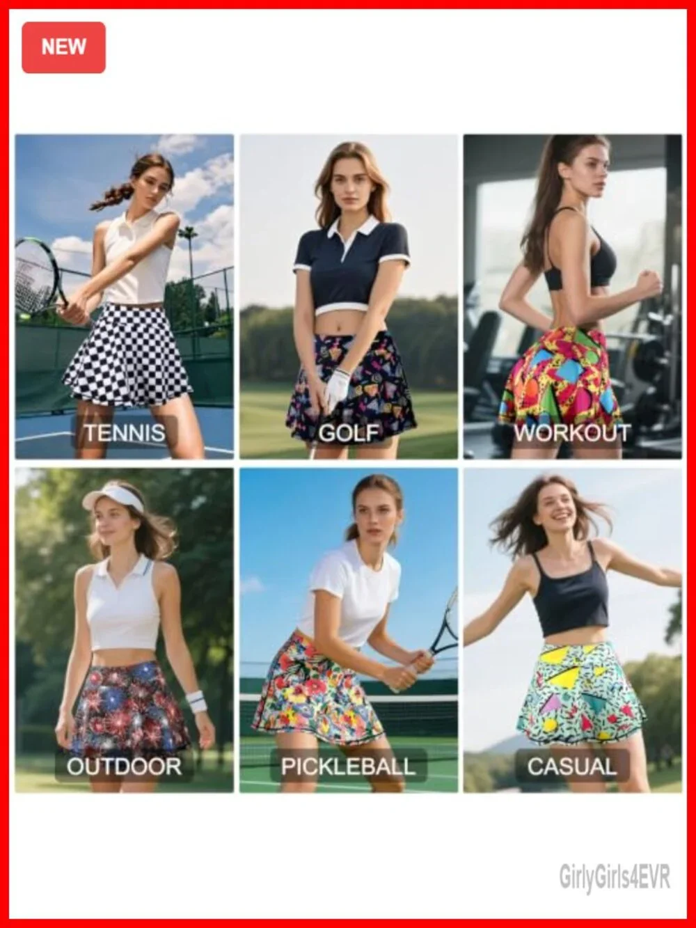 Women's Tennis Golf Skort High Waisted Athletic with Shorts Pockets